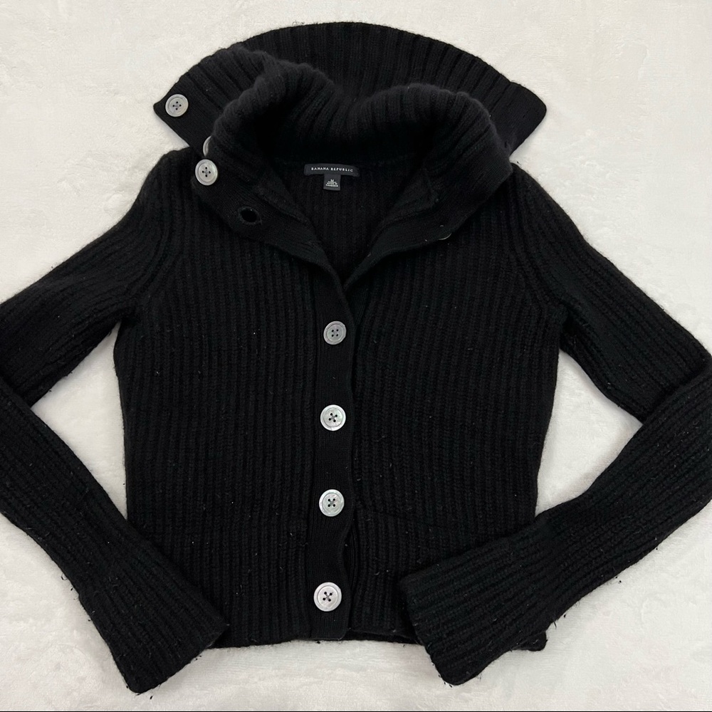 Banana Republic Button Down Lamb Wool Nylon Cashmere Sweater Jacket